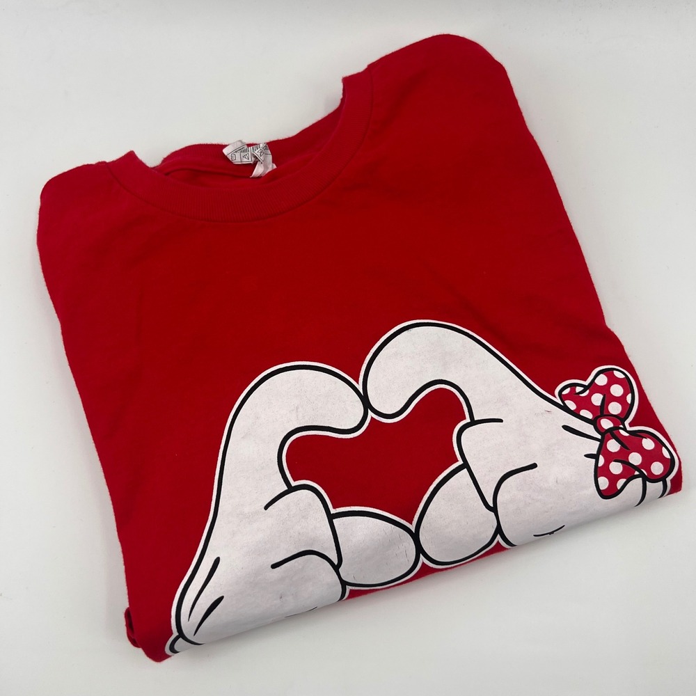 Alstyle Red Minnie Mouse‎ Heart Hands Graphic T-Shirt Mens 3XL Cotton Tee - Picture 6 of 8